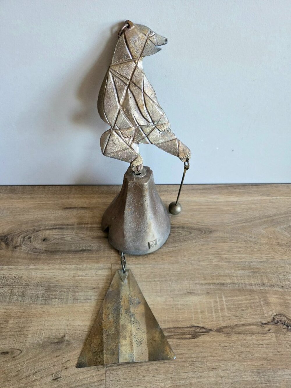 Rare Paolo Soleri for Cosanti/Arcosant Brutalist Bronze Bear Wind Bell.